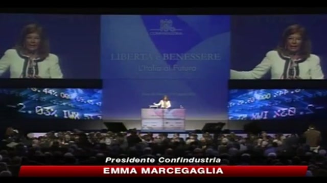 Emma Marcegaglia risponde all'intervento di Silvio Berluscon: l'Italia arretra da dieci anni