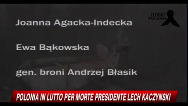 Polonia in lutto per morte presidente Lech Kaczynski