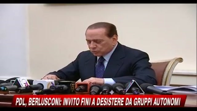 Pdl, Berlusconi, invito Fini a superare incomprensioni