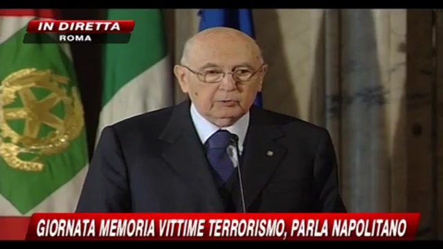 1. Giornata memoria vittime del terrorismo, parla Napolitano