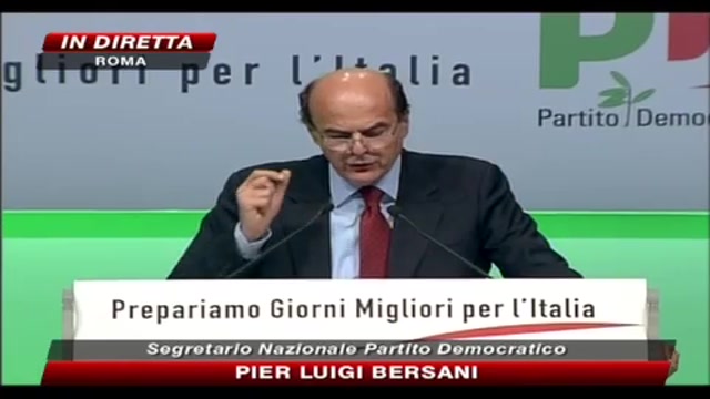 Assemblea nazionale Pd, parla Bersani, i costi della politica