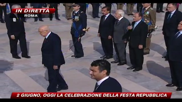 2 Giugno, l'omaggio di Napolitano all'altare della patria