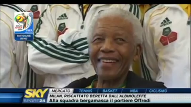 Nelson Mandela incontra la nazionale sudafricana