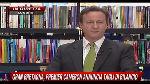 Gran Bretagna, Premier Cameron annuncia tagli di BIlancio