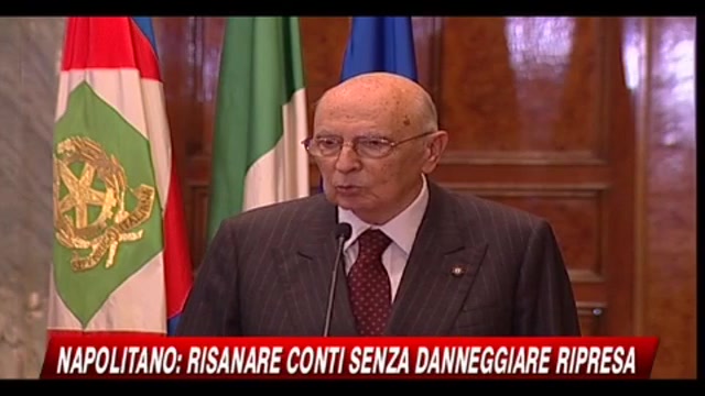 Napolitano: risanare i conti senza danneggiare la ripresa