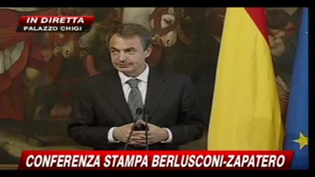 Conferenza stampa Berlusconi-Zapatero, l'intervento di Berlusconi