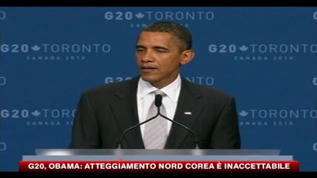G20, Obama- Atteggiamento Nord Corea è inaccettabile