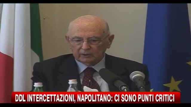 DDL intercettazioni, Napolitano: ci sono punti critici