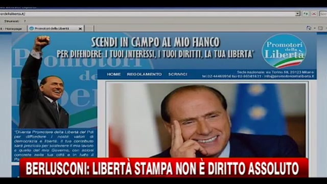 Berlusconi: libertà di stampa non è un diritto assoluto