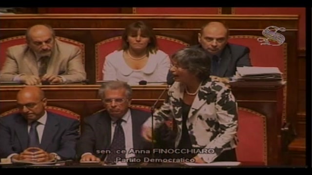 Manovra, aula del Senato, intervento di Finocchiaro e Gasparri
