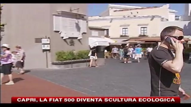 Capri, la Fiat 500 diventa scultura ecologica