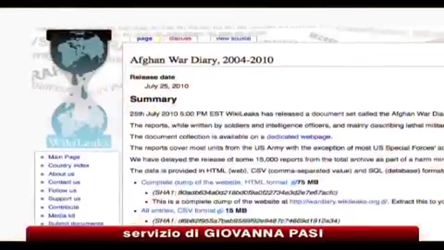Afghanistan, sito Usa diffonde rapporti top secret