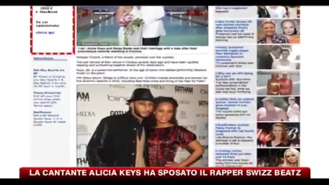 La cantante Alicia Keys ha sposato il rapper Swizz Beatz