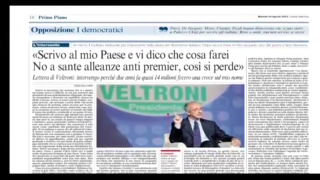 Veltroni in Italia rischio di democrazia autoritaria