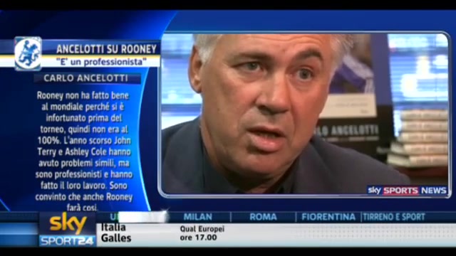 Inghilterra, Ancelotti su Rooney