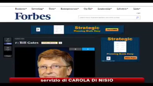 Forbes, tra paperoni ancora Bill Gates il più ricco