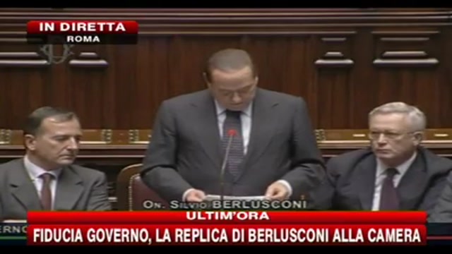 Camera, replica di Berlusconi