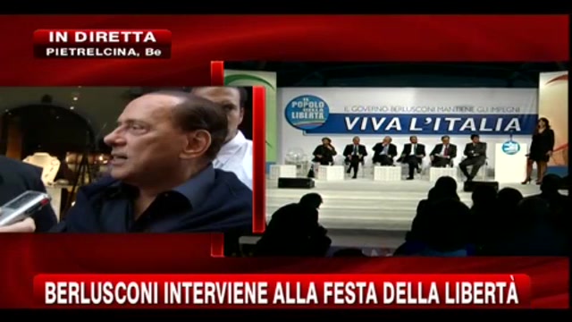 Intervento telefonico di Silvio Berlusconi alla Festa della Libertà di Benevento