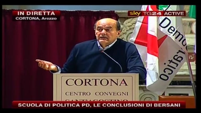 9- Bersani, convegno Cortona: ricollegare riscossa economica a riscossa civica
