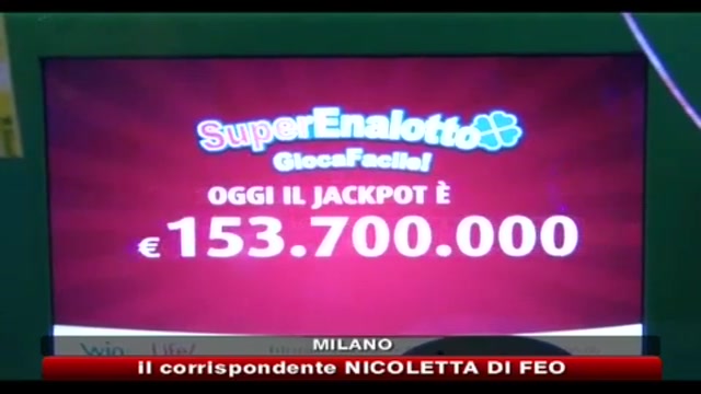 Superenalotto, jackpot da 153,7 milioni di euro
