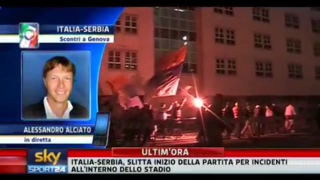 Genova, scontri Italia-Serbia