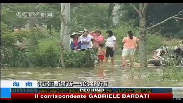 Cina, evacuate 44mila persone a Hainan per alluvione