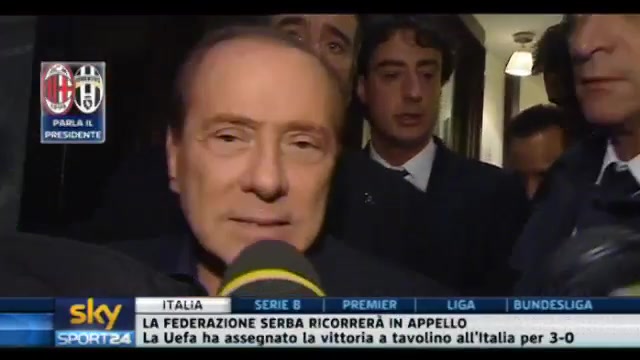 Silvio Berlusconi al termine di Milan-Juventus