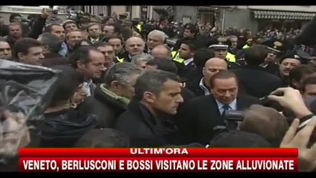 Berlusconi e Bossi visitano le zone alluvionate
