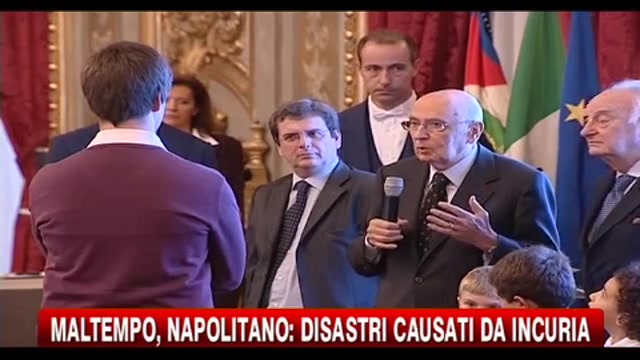 Maltempo, Napolitano: disastri causati da incuria