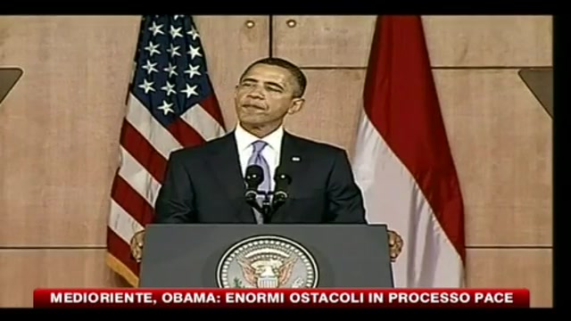 Medioriente, Obama- enormi ostacoli nel processo di pace