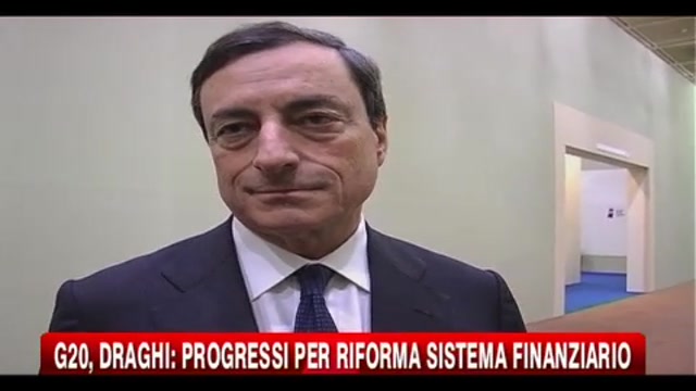 G20, Draghi: progressi per riforma sistema finanziario