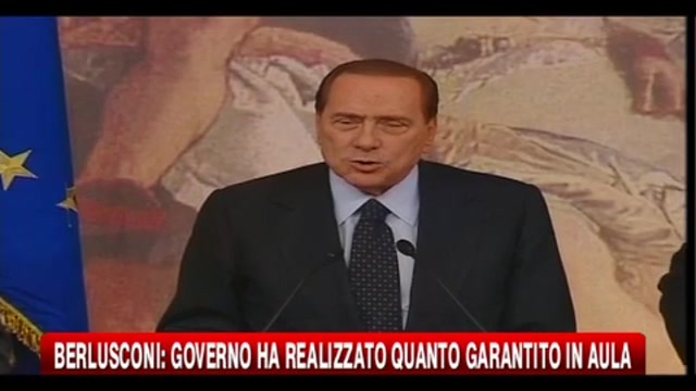 Berlusconi: il governo ha realizzato qunto promesso in aula