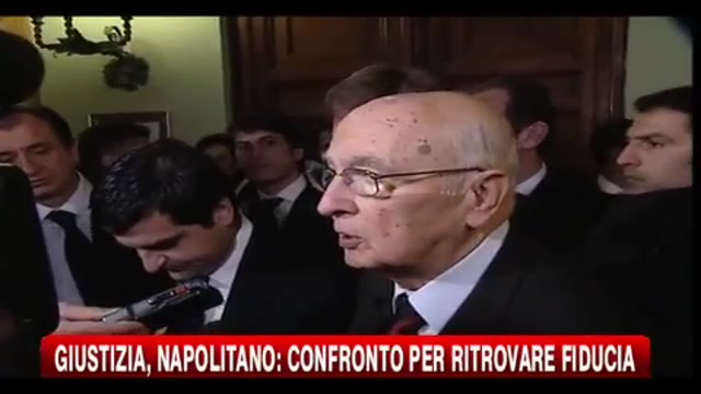 Giustizia, Napolitano: confronto per ritrovare la fiducia
