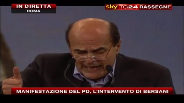 3- Manifestazione PD, Bersani: quello che ha provocato la finanza lo paga la finanza