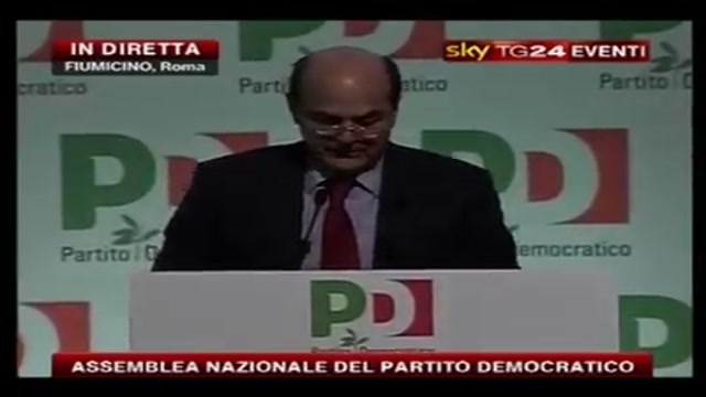 Assemblea nazionale PD, intervento conclusivo di Bersani
