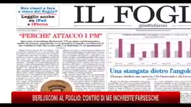 Berlusconi al foglio: contro di me inchieste farsesche