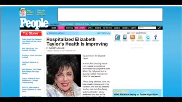 Migliorano le condizioni di salute di Elizabeth Taylor