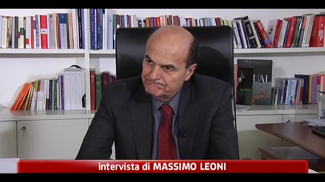 Pier Luigi Bersani ai microfoni di Sky Tg24