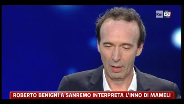 Roberto Benigni a Sanremo interpreta l'Inno di Mameli