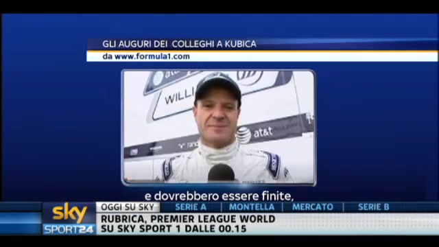 F1, gli auguri dei colleghi a Kubica