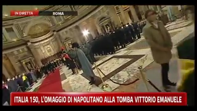Italia 150, l'omaggio di Napolitano alla tomba Vittorio Emanuele