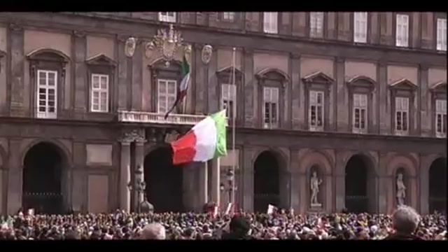 Italia 150, Napoli in festa canta l'inno di Mameli
