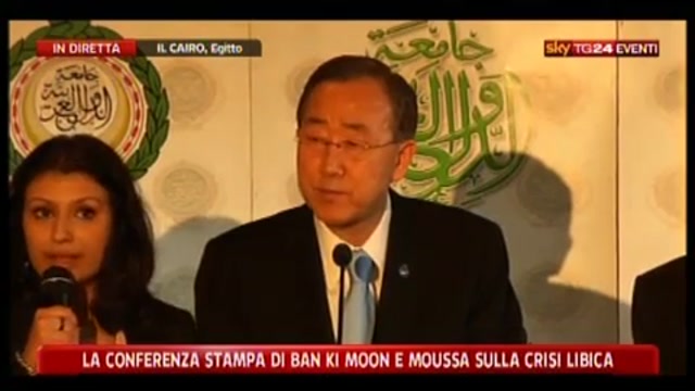 La conferenza stampa di Ban Ki Moon e Moussa sulla crisi libica