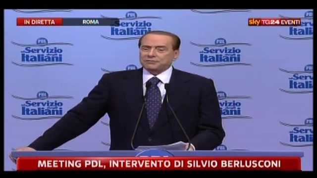 Meeting PDL, Berlusconi su prof di sinistra