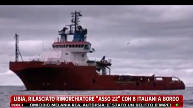 Libia, rilasciato rimorchiatore Asso 22 con 8 italiani a bordo