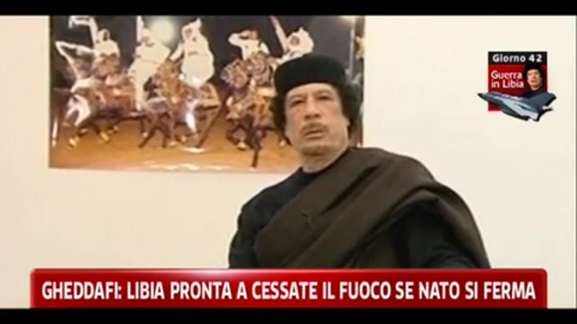 Gheddafi: Libia pronta a cessate il fuoco se Nato si ferma