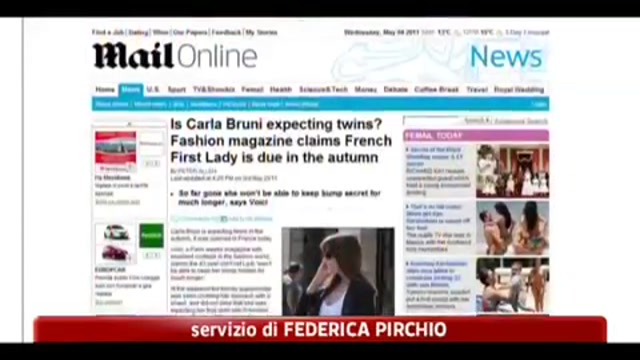 Parigi, Carla Bruni potrebbe essere incinta di due gemelli