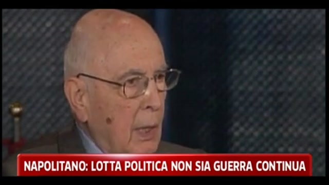 Napolitano: lotta politica non sia guerra continua