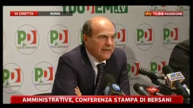 2 - Amministrative 2011, conferenza stampa Pier Luigi Bersani (ore 19.00)