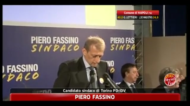 Amministrative Torino, Fassino: sarò sindaco di tutta la città (ore 20)